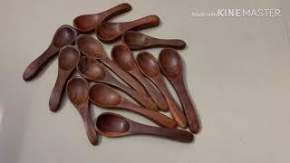 Wooden spoon set of 12| Wood art store Handmade wooden teaspoons| wooden masala spoons under 125₹||