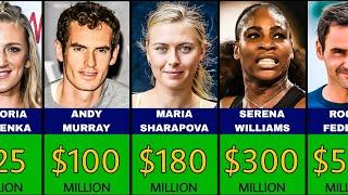 Top 50 Richest Tennis Players - $14,000,000 to $2,000,000,000
