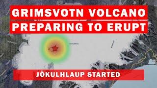 Grimsvötn Volcano in Iceland on the Verge of an Eruption. Glacial Run / Jökulhlaup Started #iceland