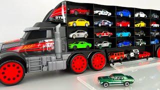 Car transporter with small cars metal from welly video