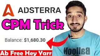 Adsterra CPM Trick | Make Double Earning On Adsterra FREE | Earn Money Online