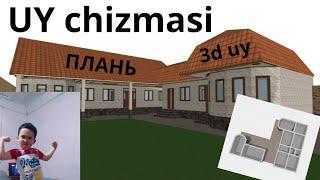 Innovation House. uy chizmasi.3d uy.planini chizish. проект дома 3d