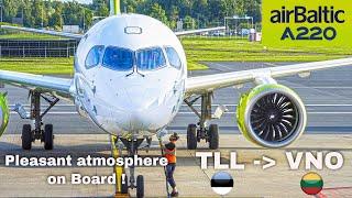 TALLINN to VILNIUS with Air Baltic Airbus A220-300, Flight Report, Tallinn Airport Terminal (2024)