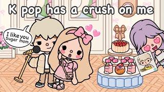 K pop idol has a crush on Sugar pink  | Toca life story | Toca Boca