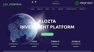 Klozta: обзор и отзывы от PROFVEST.COM (Наш вклад 300$)