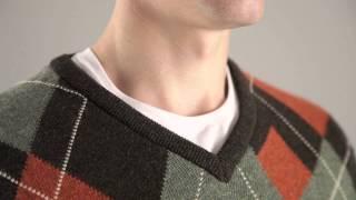 Hawick Knitwear Men's 100% Lambswool Argyle V Neck Pullover