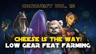 Low Gear Guide: Mandos, Ewoks, Accuracy Up, Shield Up, STAP, Potency Down | Conquest Vol 15 SWGOH