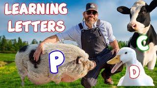 Learning Letters with Farmer Jason & The Animals! (Fun Educational Video for Kids)