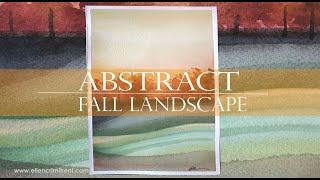 Abstract Fall Landscape Painting/ Easy for Beginners/ Relaxing/ Watercolor Painting Techniques
