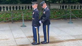Tomb Guard Must Fix Uniform! - Arlington National Cemetery June 2022