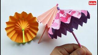 ORIGAMI sombrilla  fácil y rápido papiroflexia (umbrella easy and fast)