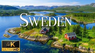 FLYING OVER SWEDEN (4K Video UHD) - Relaxing Music With  Beautiful Nature Film For Stress Relief