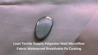 Polyester Matt Microfiber Fabric Waterproof Breathable PU Coating