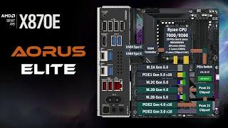 Gigabyte X870E Aorus Elite PCIe Lane Guide