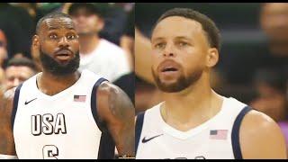 LeBron James & Stephen Curry shock the crowd vs Serbia! 2024 Team USA Basketball vs Serbia