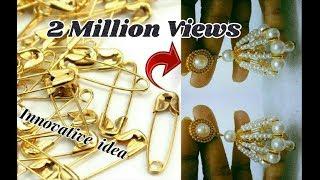 Innovative idea with safety pins | jhumkas making with safety pins | jewellery tutorials