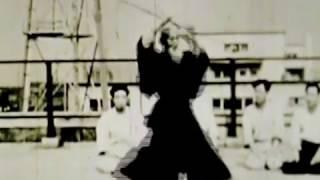 Morihei Ueshiba's 植芝 盛平 Skill with a Jo Staff 杖 - Aikido Archive Footage