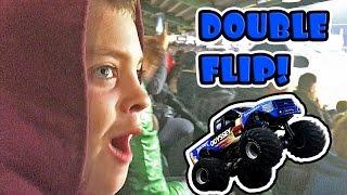 MONSTER TRUCK DOUBLE BACK FLIP!