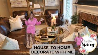 HOUSE TO HOME●Glam Meets Cozy● NEW HOME DECOR UPDATES ●FAMILYROOM DECORATE WITH ME●ALL Neutral Home