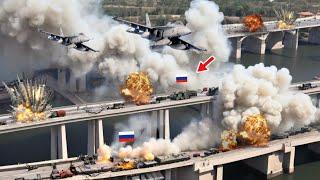 TODAY, JUNE 26! Convoy of Russian Military Vehicles Destroyed by US and Ukrainian Troops on Bridge