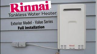 Tankless (On-Demand) Exterior Water Heater Install | Rinnai Value Series