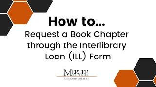 How to Request a Book Chapter through the Website's Interlibrary Loan Form