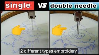 Double needle embroidery machine / 2 needle embroidery machine kadhai design