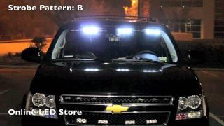 54 LED Front Headliner Emergency Strobe POV Lights -Amber & White