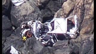 Three Cars Go Over The Cliff At Pleinmont, Guernsey