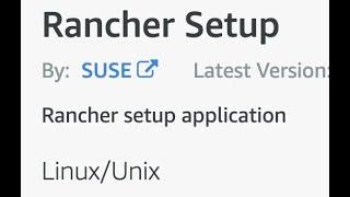 AWS Marketplace SUSE Rancher Setup