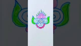 Simple Rangoli For Begginers | Easy Apartment Kolam | Simple Muggulu #shorts #simplekolam  #rangoli