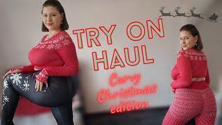 [4K] Christmas Leggings Try-On Haul | Curvy Model