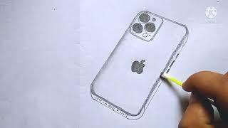 How To Draw iPhone 13 Pro Max step by step/iPhone drawing