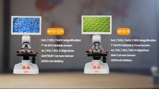 MatataStudio Digital Microscope MT3-2, MT3-4, MT3-5 With 2MP/ 5MP/ 8MP CMOS sensor 3/4 Objectives