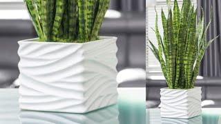 White Cement Flower pot // Home Decoration ideas //Poetry Making