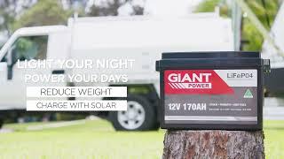GIANT 170AH 12V Lithium Deep Cycle Battery | Australian Made 12V Lithium Battery | Aussie Batteries