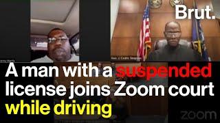 A man with a suspended license joins Zoom court while driving…