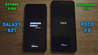 Samsung Galaxy S21 (Exynos 2100) vs Poco F3 (Snapdragon 870) - Speed Test