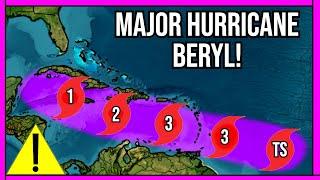 URGENT - Major Hurricane Beryl Is Forecasted To Make Landfall Early Next Week...