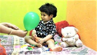 Devansh Baby Play and Learn Colors with Balloons Singing with mom