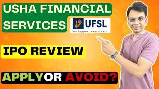 Usha Financial Services IPO Review - Apply Or Avoid?