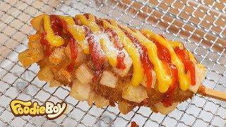 감자 통모짜 핫도그 / Potato Mozzarella Hot Dog - Korean Street Food / 배달의 민족 ㅋㅋ 페스티벌 명랑핫도그