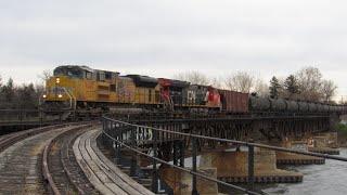 Late Morning Railfanning Around Minneapolis (UP, CN, BNSF SD9, EX SOO Line Caboose) 11/19/21