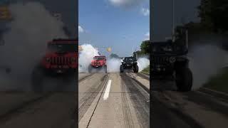 Jeep Monster Trucks Burnout Race #shorts #monstertruck #monsterjam #Jeep #burnout #monstertruckmad