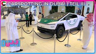 Tesla Cybertruck der DUBAI POLICE - UAE CARSPOTTING in deutsch VLOG #dubaicars #uaecars #brabus
