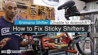 How to fix sticky Shimano trigger shifter with a pick and wd-40.