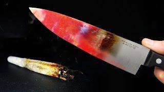 EXPERIMENT Glowing 1000 degree KNIFE VS WEED!