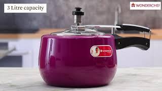 Regalia Pressure Cooker Purple 3L | Wonderchef by Sanjeev Kapoor