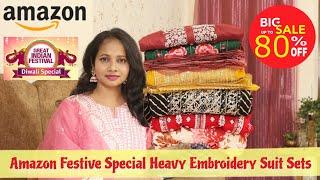 Amazon Festive Special Kurti/Kurta Palazzo Dupatta Set Haul | Heavy Embroidery Sets | Ranjana R