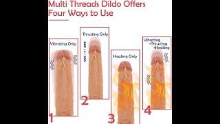 Thrusting Dildo Vibrator with Vibrating and Heating|Realistic Telescopic Penis  G-spot Stimulation